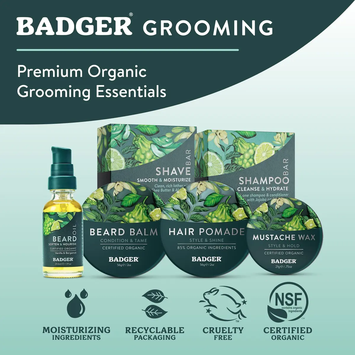 Badger Organic Mustache & Beard Wax Medium Hold 21.3ml (0.75 oz) | Natural Styling for Men - view 4