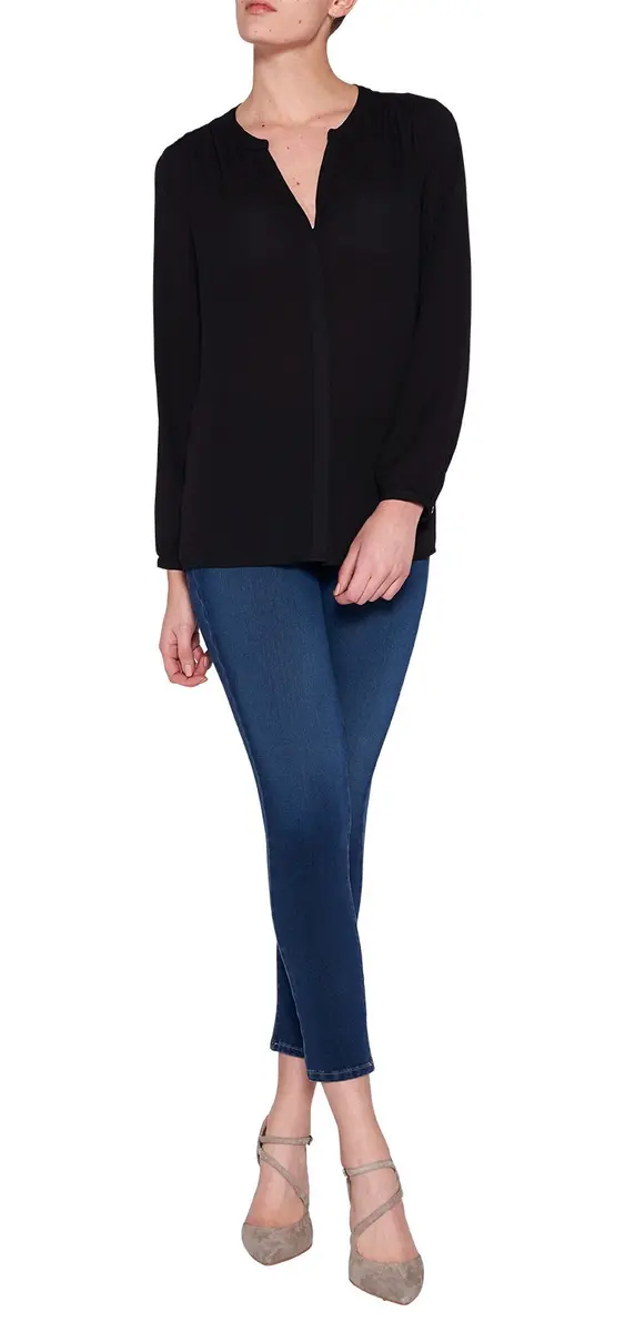 NYDJ Women’s Three-Quarter Sleeve Pintuck Blouse | Classic Lightweight Top - view 7