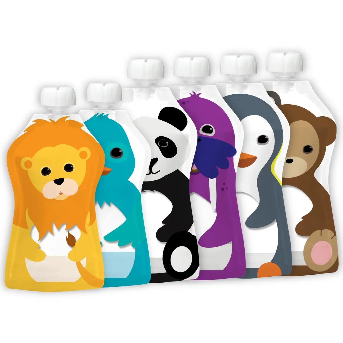 SQUOOSHI Reusable Baby Food Pouches 6 Pack | Eco-Friendly, BPA-Free, Travel-Ready - main product image