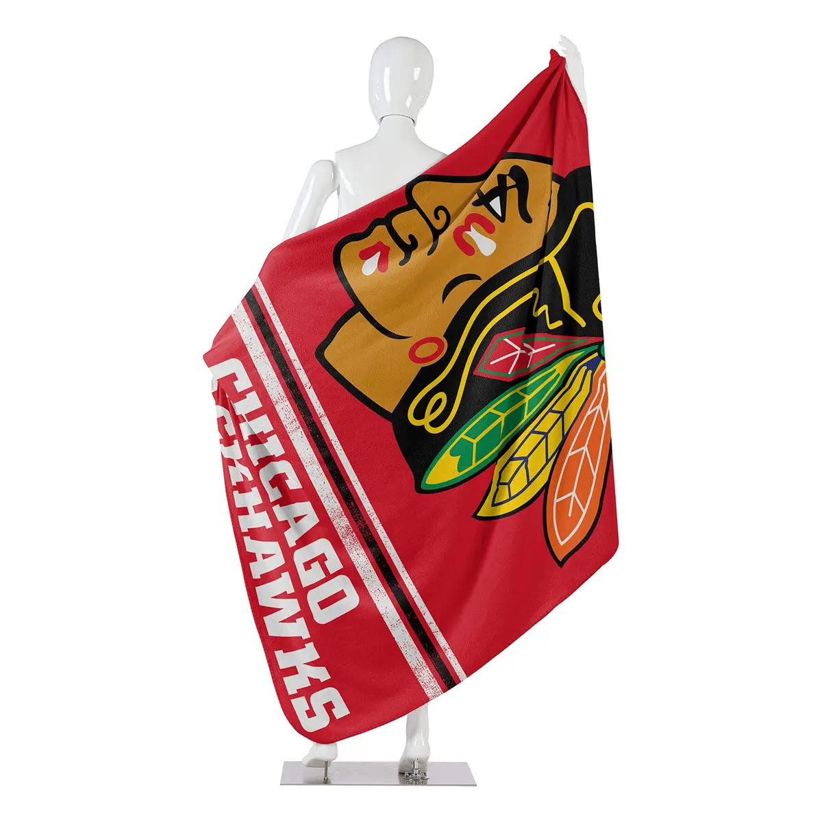 Northwest Chicago Blackhawks Fleece Throw Blanket 50" x 60" | Officially Licensed NHL Fan Gear - view 5