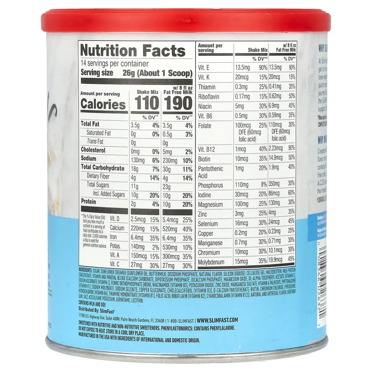 SlimFast Meal Replacement Powder French Vanilla 12.83oz | Clinically Proven Weight Loss Shake - view 2