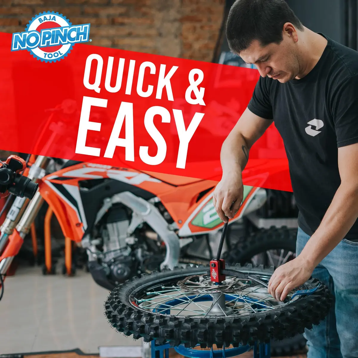 BAJA NO PINCH Ultimate Kit Dirt Bike Tire Changer Tool 16-21 in | Effortless, Durable, USA-Designed - view 5