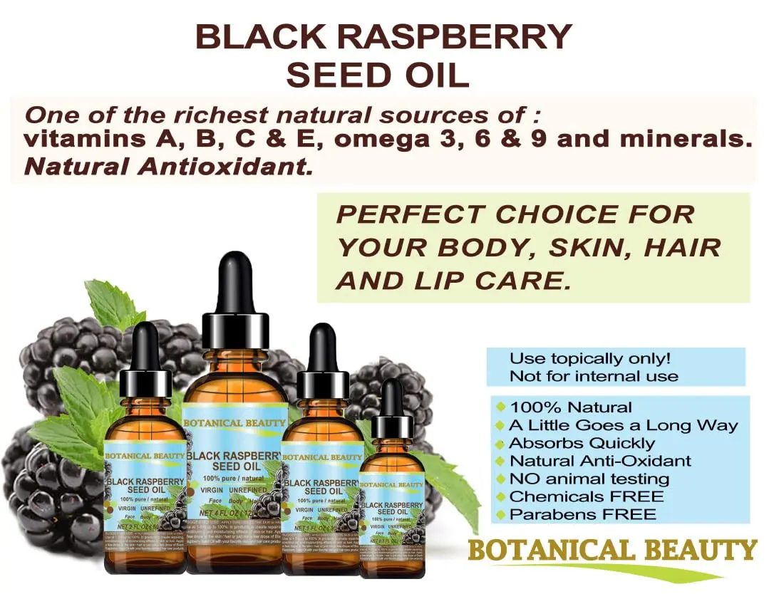 Botanical Beauty Black Raspberry Seed Oil 30 ml | Pure, Cold Pressed, Natural Moisturizer for Face, Skin, Hair - view 5