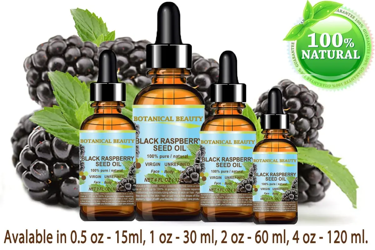 Botanical Beauty Black Raspberry Seed Oil 30 ml | Pure, Cold Pressed, Natural Moisturizer for Face, Skin, Hair - view 9