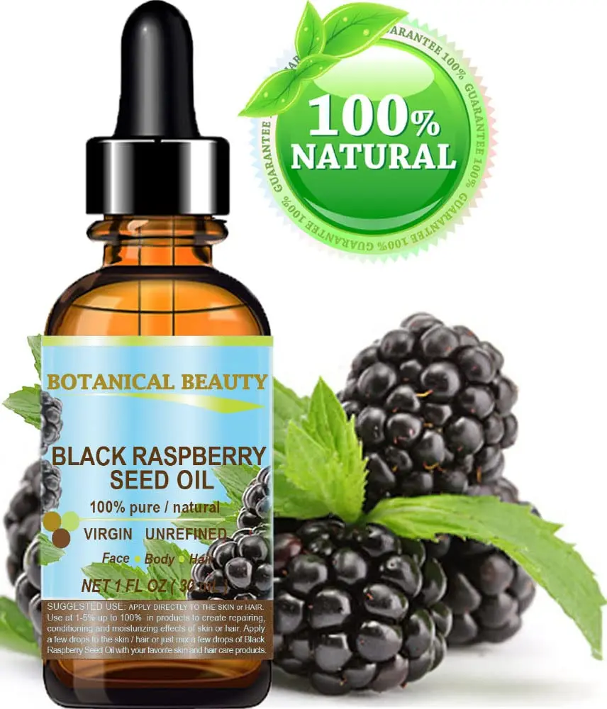 Botanical Beauty Black Raspberry Seed Oil 30 ml | Pure, Cold Pressed, Natural Moisturizer for Face, Skin, Hair - view 2