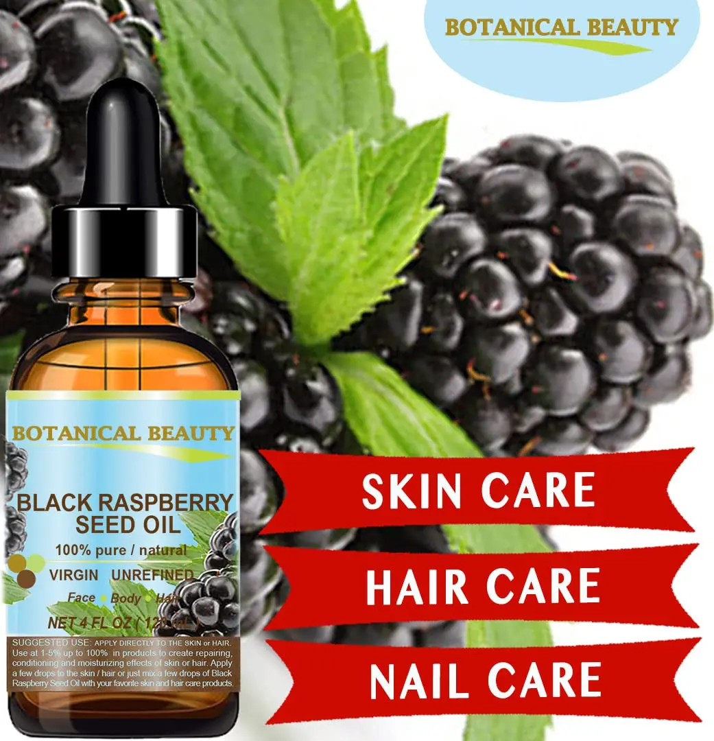 Botanical Beauty Black Raspberry Seed Oil 30 ml | Pure, Cold Pressed, Natural Moisturizer for Face, Skin, Hair - view 3