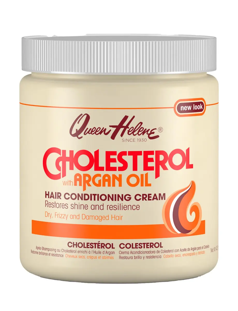 Queen Helene Cholesterol Hair Conditioning Creme with Argan Oil 443ml (15 oz) | Deep Repair for Dry, Brittle Hair - main product image