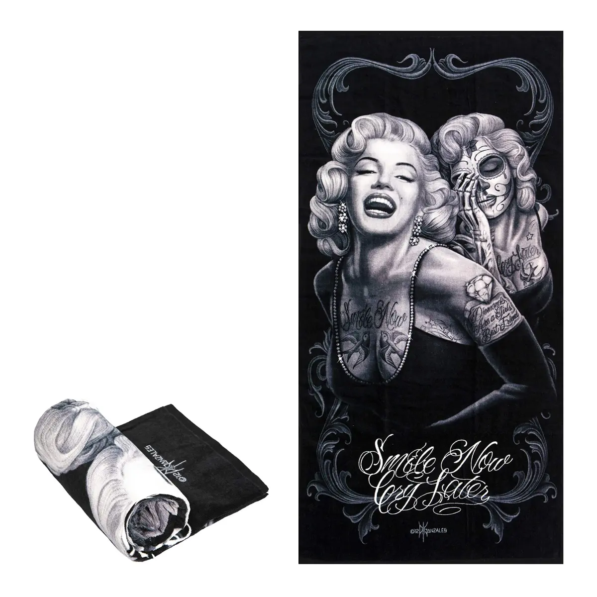 JPI Smile Now Oversized Beach Towel 71cm x 173cm | Licensed Artistic Design - main product image