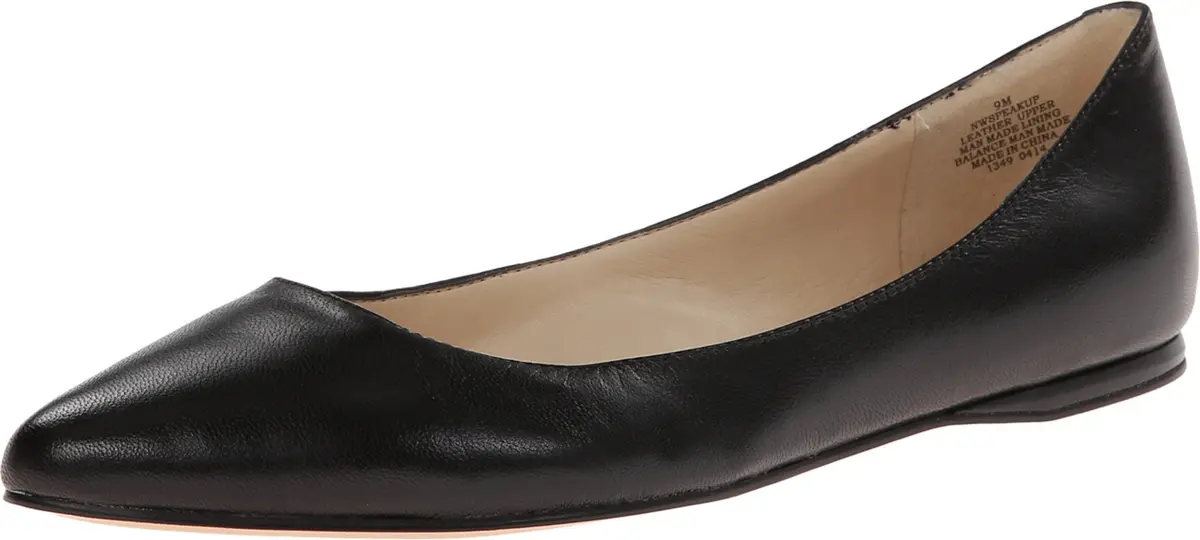 Nine West Speakup Ballet Flat, Black, 7.5 | Classic Almond Toe Design for Women - main product image