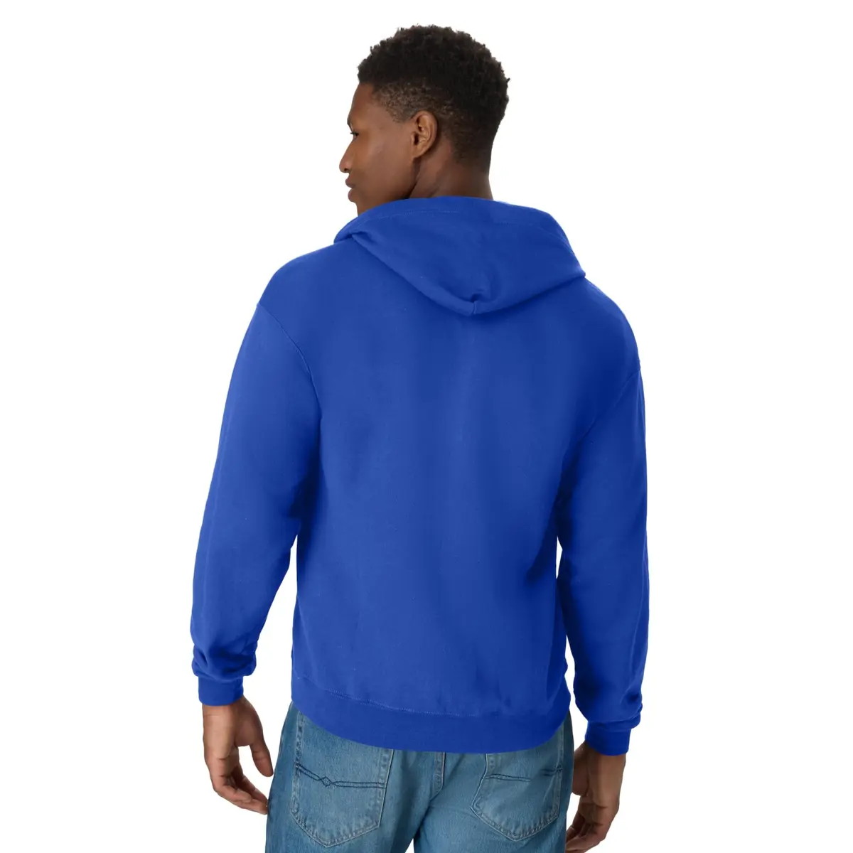 Hanes Mens Hoodie Ecosmart Fleece Full-zip Deep Royal S | Casual Athletic Hoodie for Men - view 2