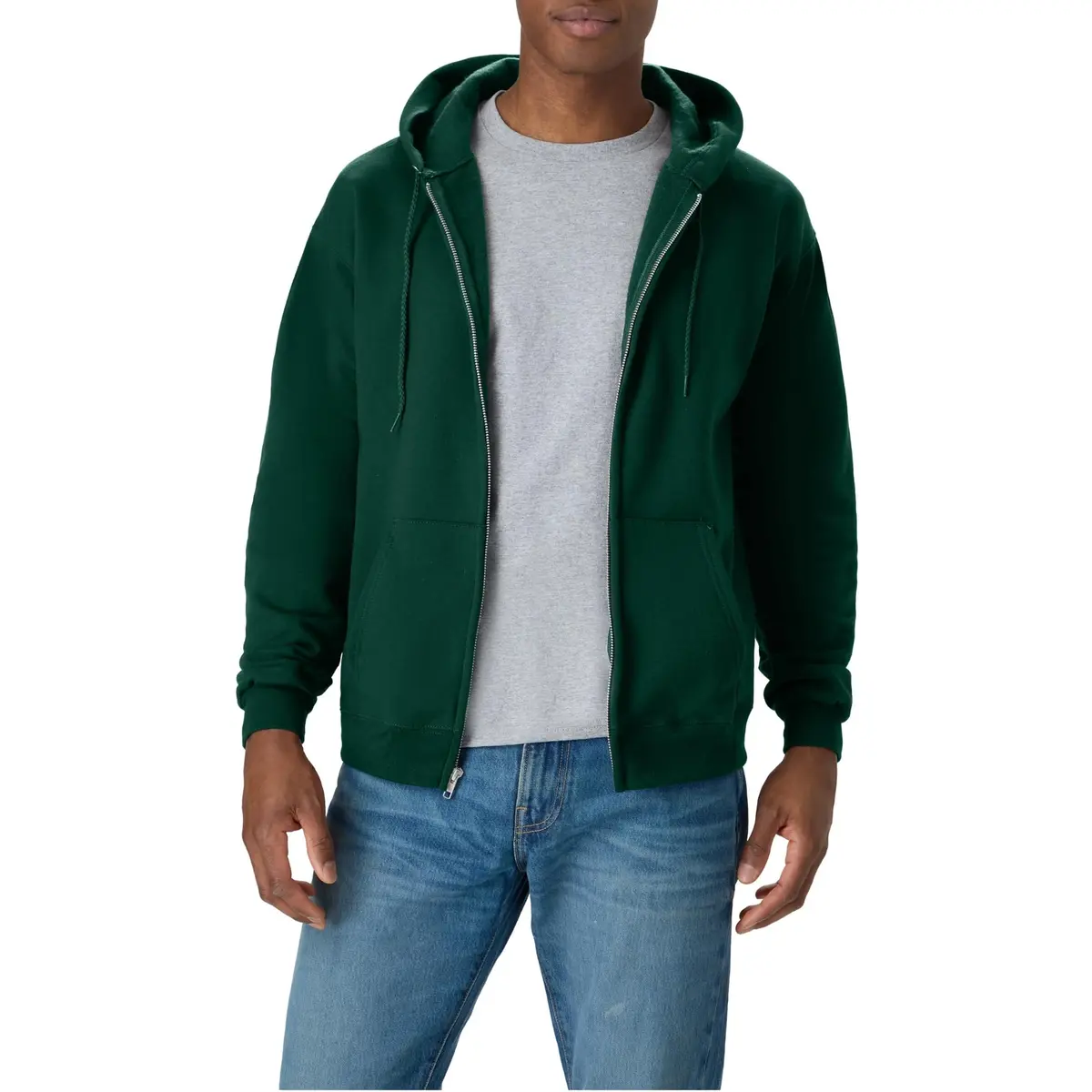 Hanes Full-zip Eco-smart Hoodie XX-Large Deep Forest | Dependable Comfort & Versatility - main product image