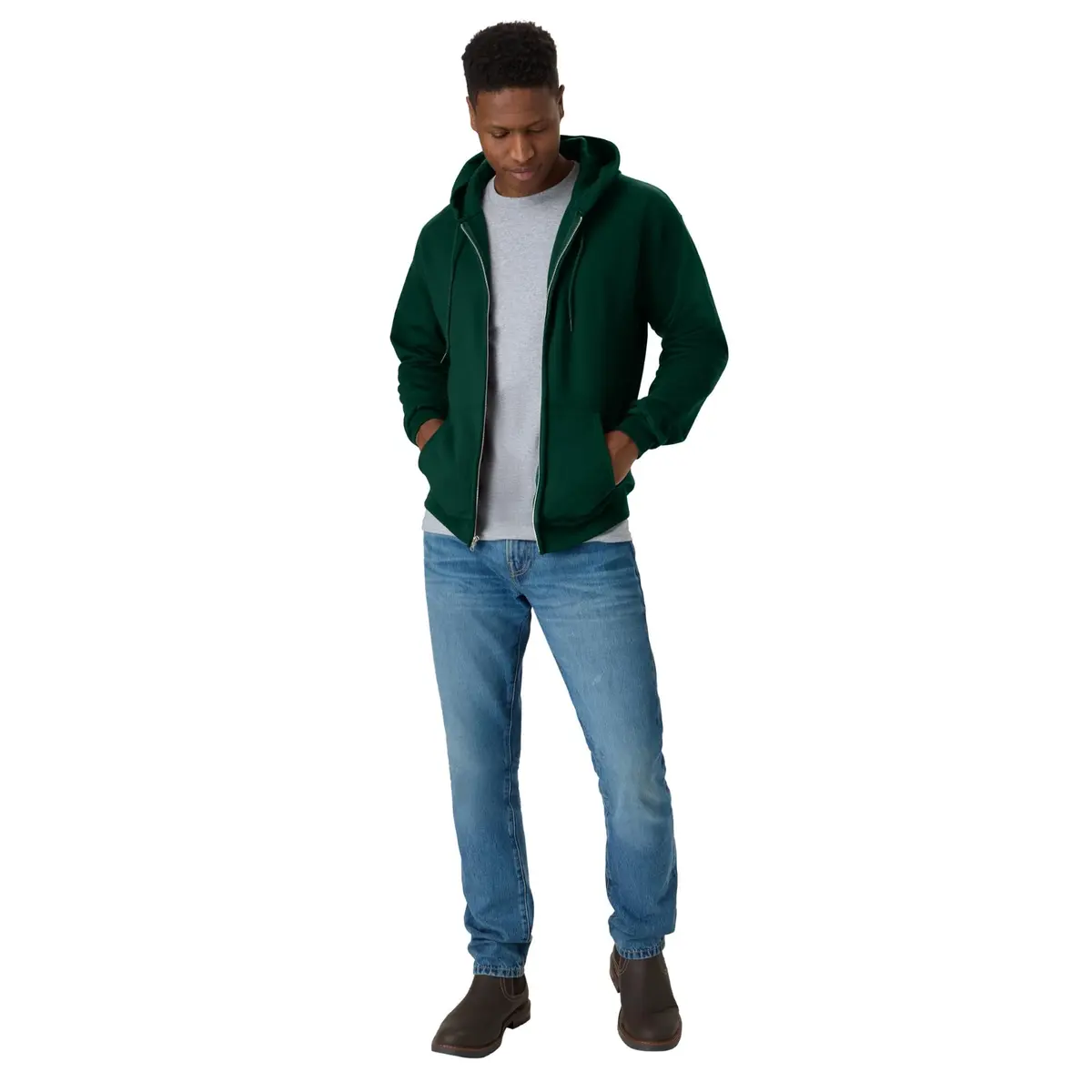 Hanes Full-zip Eco-smart Hoodie XX-Large Deep Forest | Dependable Comfort & Versatility - view 4