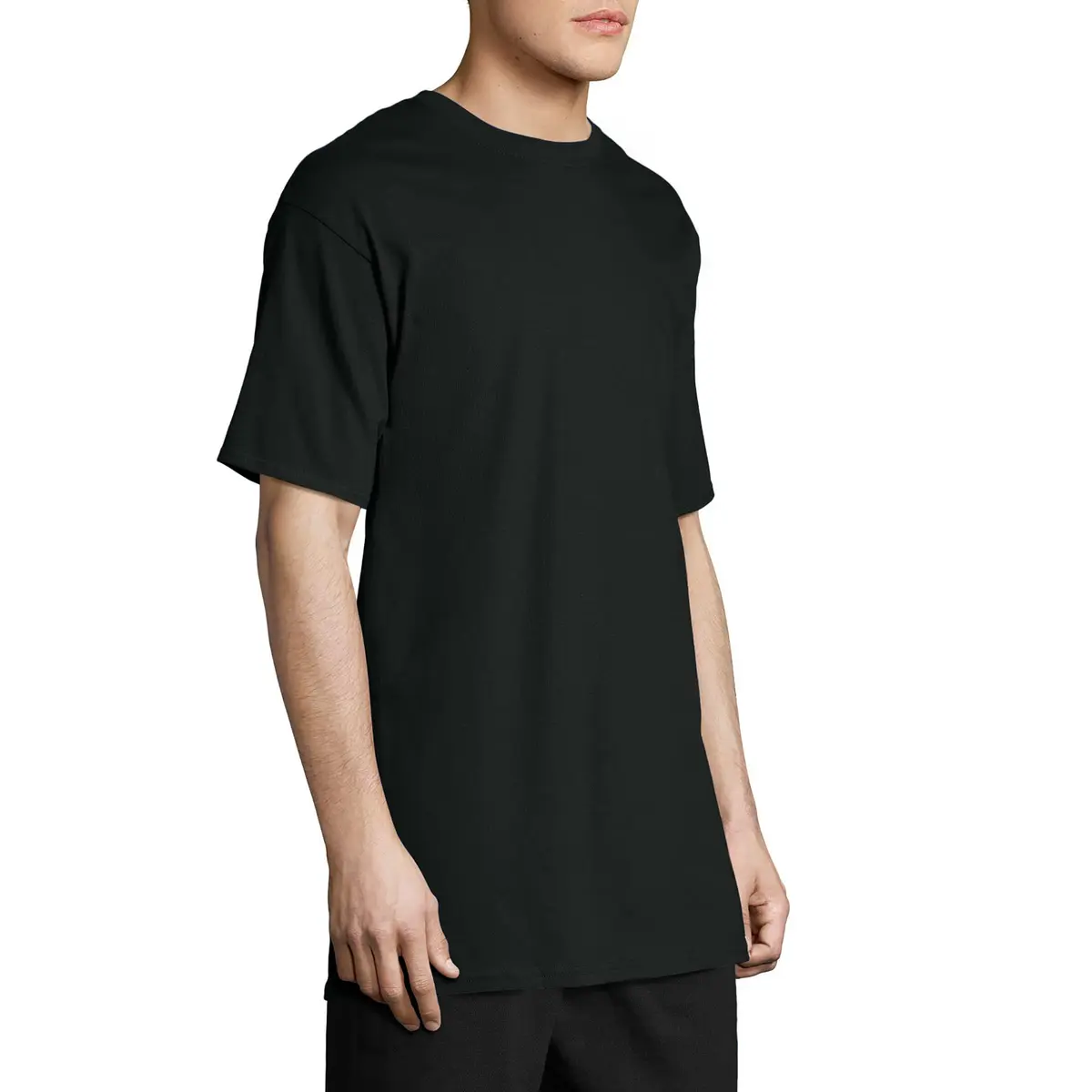 Hanes Men's Short Sleeve Beefy-T (Pack of 2), Black, X-Large | Heavyweight Cotton T-Shirt for Men - view 6