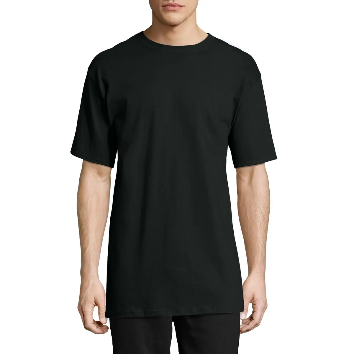 Hanes Men's Short Sleeve Beefy-T (Pack of 2) Black | Heavyweight Cotton Classic - view 2