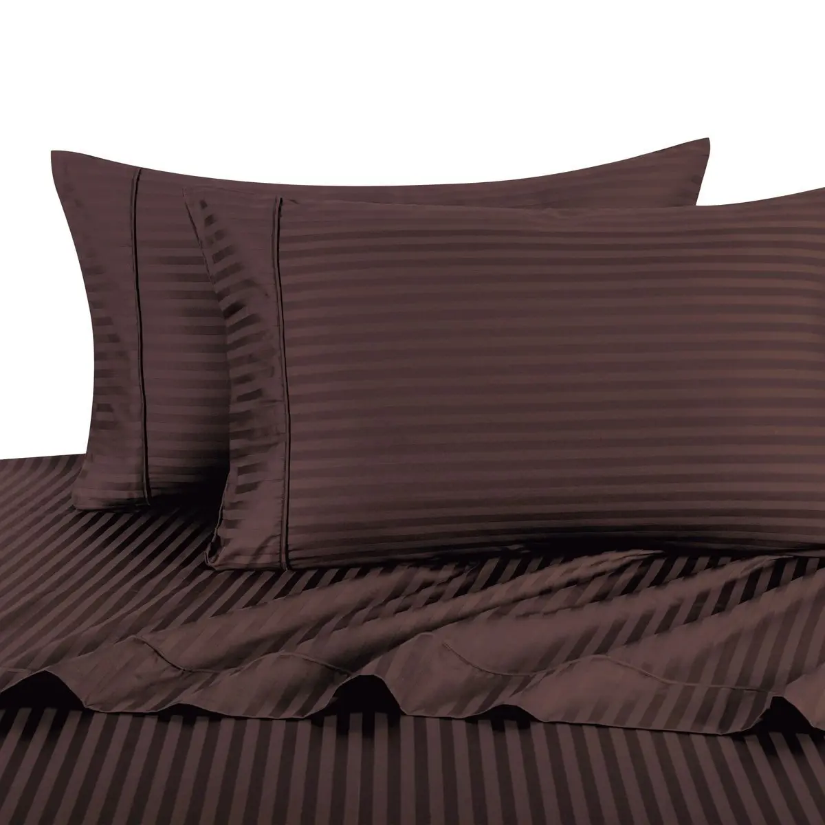Royal Hotel 300 Thread Count Cotton Sateen Sheets Set, Full, Chocolate | Hotel-Style Cotton Bedding for India - main product image