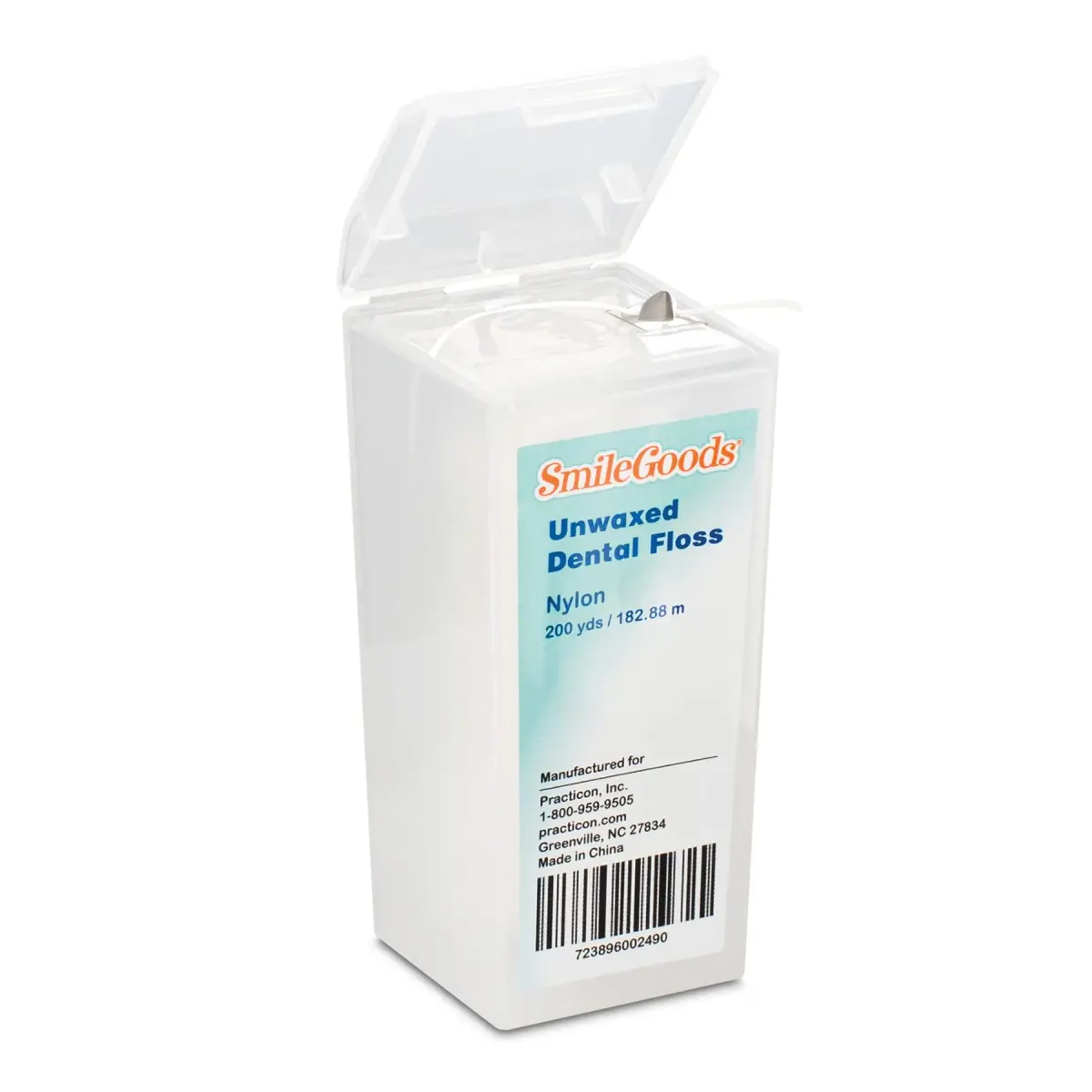 Practicon SmileGoods Unwaxed Dental Floss 600 ft (182.88 m) | Shred Resistant Nylon - main product image