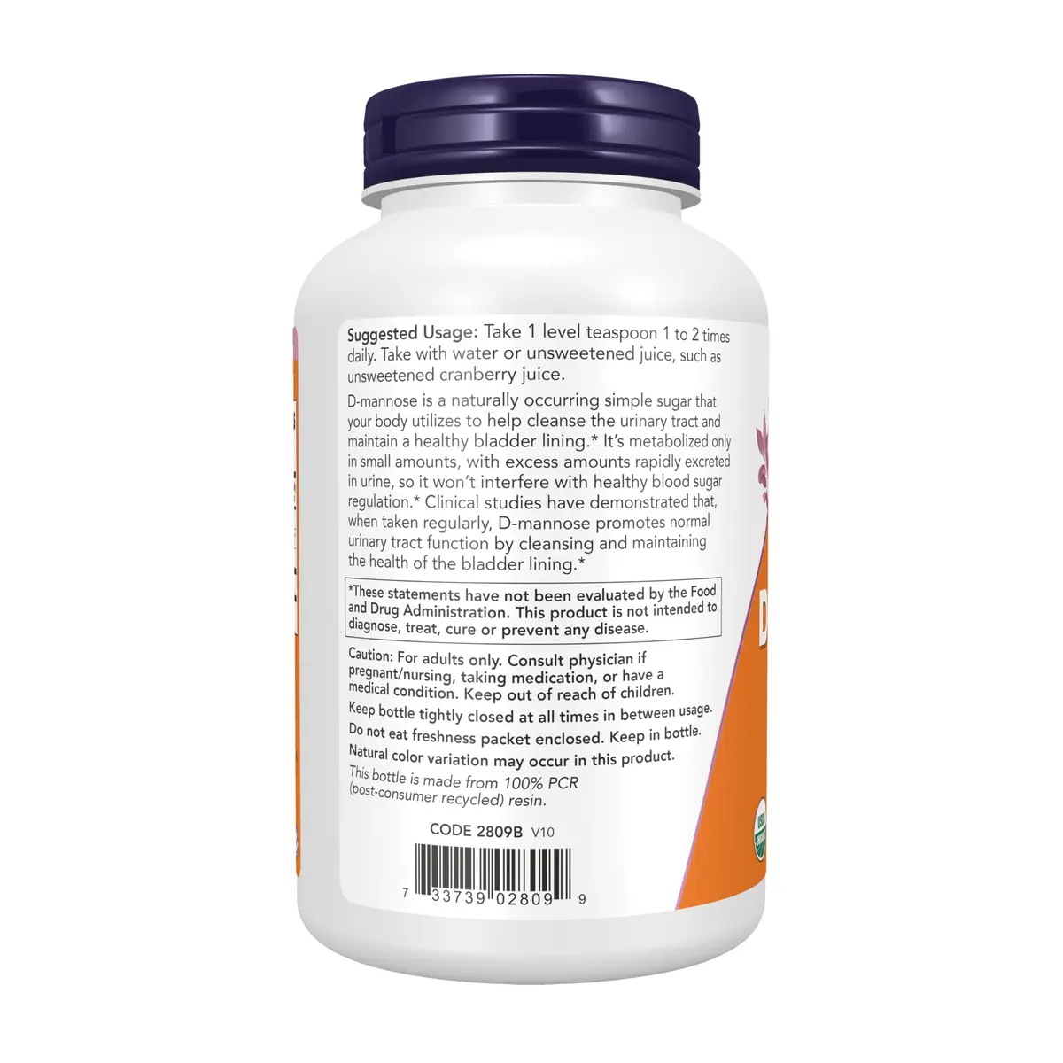 NOW Organic D-Mannose Powder 6 oz (170 g) | Supports Healthy Urinary Tract & Bladder Function - view 3