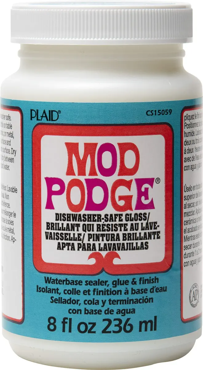 Mod Podge Dishwasher Safe Waterbased Sealer Glue and Finish 237ml (8 fl oz) | Glossy Finish for Decoupage Projects - main product image