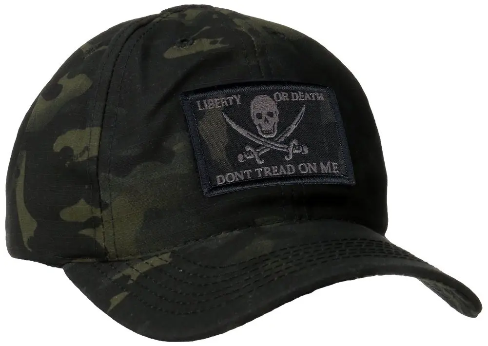 Gadsden and Culpeper Multicam-Black Tactical Patch & Hat Bundle (Calico Jack/DTOM Patches) | Embroidered Fitted Baseball Cap - view 3