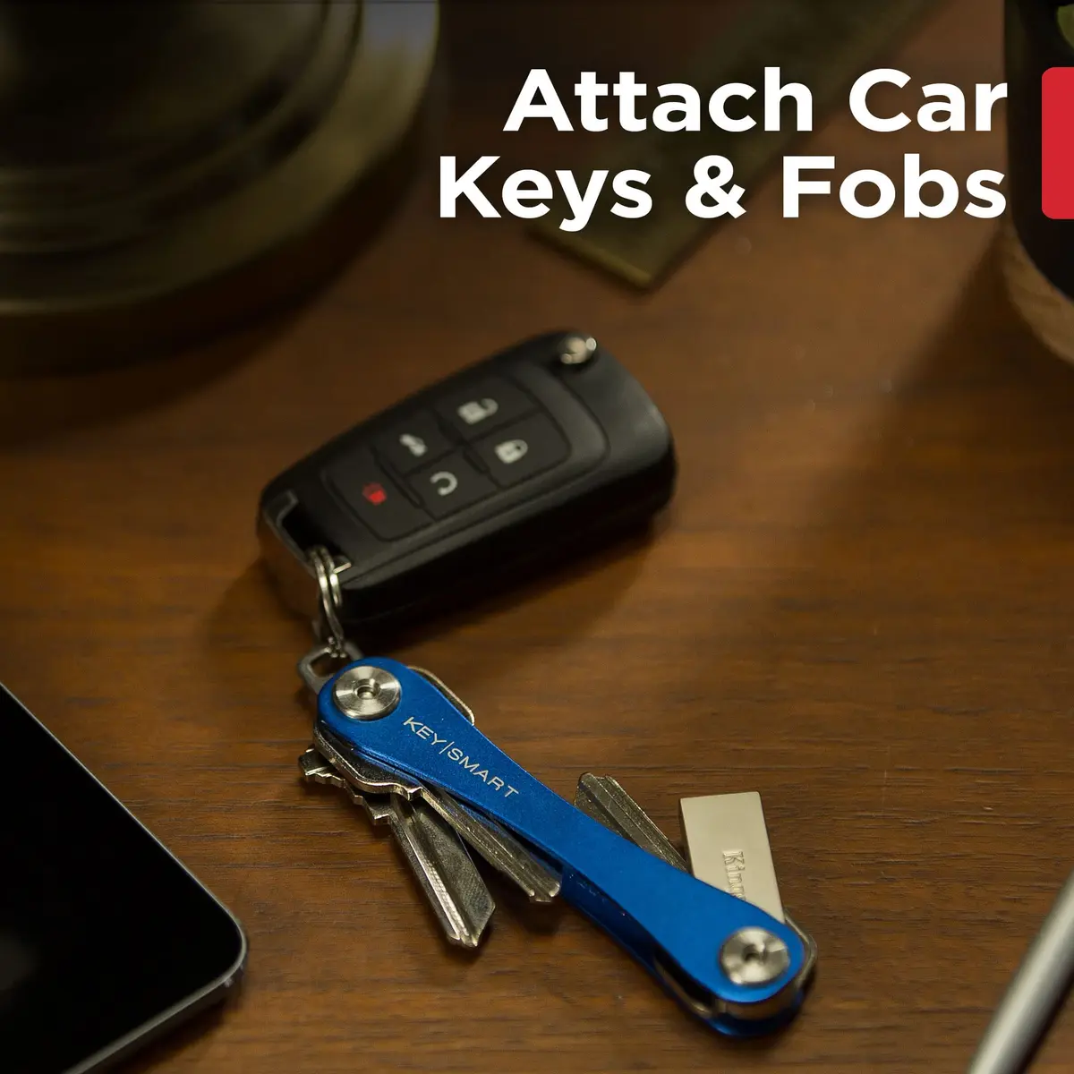 KEY SMART KeySmart Original Key Holder - Compact Minimalist Organizer for 8 Keys, Blue - view 5