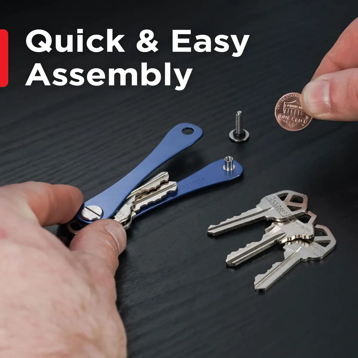 KEY SMART KeySmart Original Key Holder - Compact Minimalist Organizer for 8 Keys, Blue - view 6