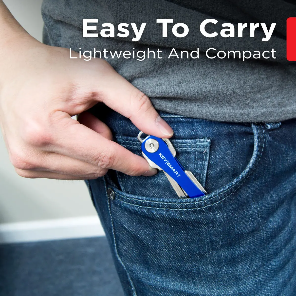 KEY SMART KeySmart Original Key Holder - Compact Minimalist Organizer for 8 Keys, Blue - view 3
