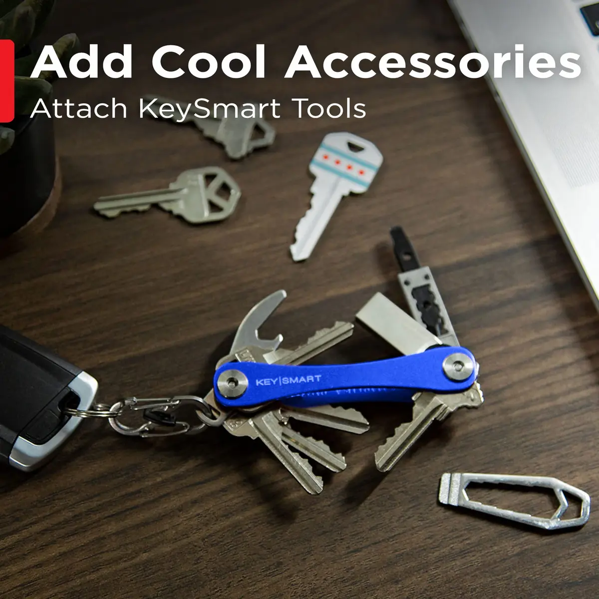KEY SMART KeySmart Original Key Holder - Compact Minimalist Organizer for 8 Keys, Blue - view 4