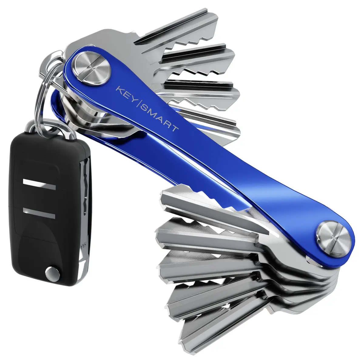 KeySmart Original Key Holder Blue for 14 Keys | Compact Clutter-Free EDC Keychain Organizer - main product image