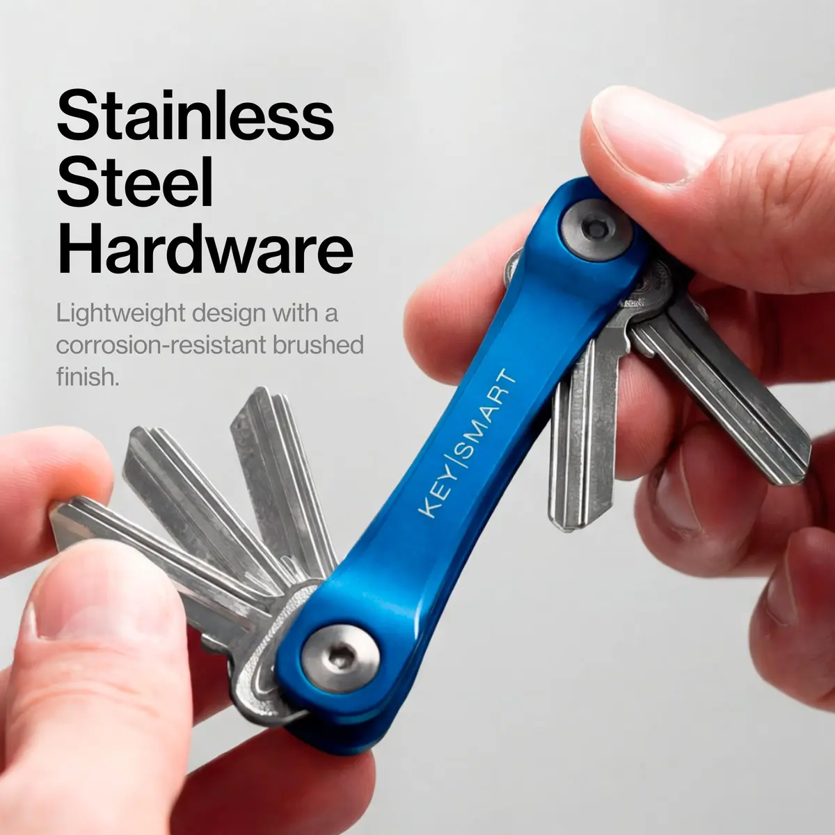 KeySmart Original Key Holder Blue for 14 Keys | Compact Clutter-Free EDC Keychain Organizer - view 6