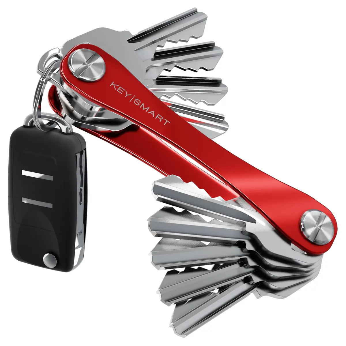 KeySmart Original Key Holder Red for 14 Keys | Compact Clutter-Free Keychain Organizer - main product image