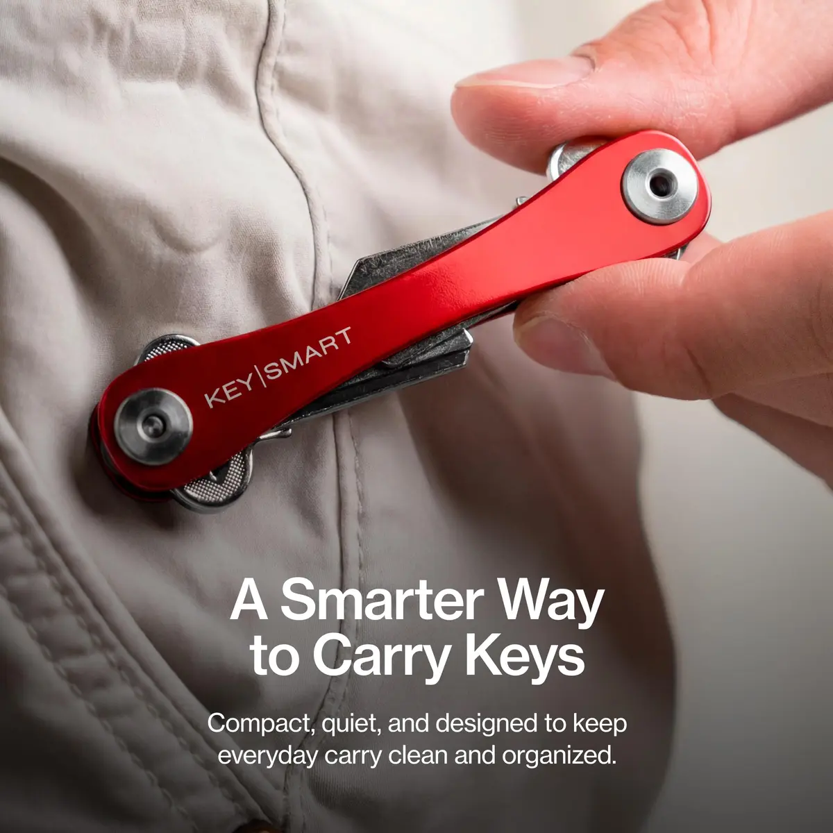 KeySmart Original Key Holder Red for 14 Keys | Compact Clutter-Free Keychain Organizer - view 9