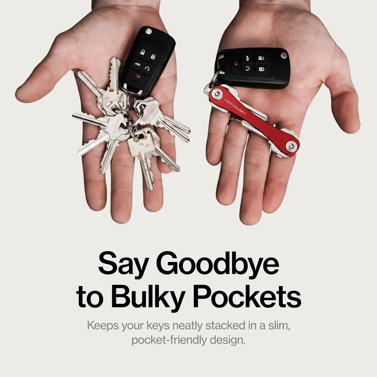KeySmart Original Key Holder Red for 14 Keys | Compact Clutter-Free Keychain Organizer - view 2