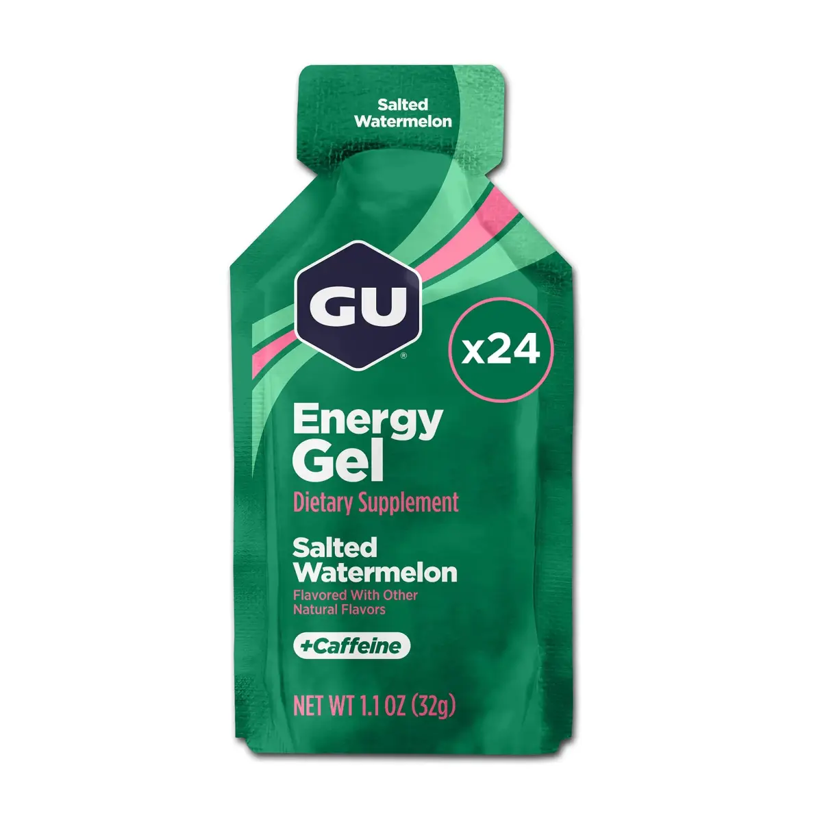 GU Energy Original Sports Nutrition Energy Gel - Salted Watermelon, 1 Count (Pack of 24) | Dual Source Energy for Endurance Athletes - main product image