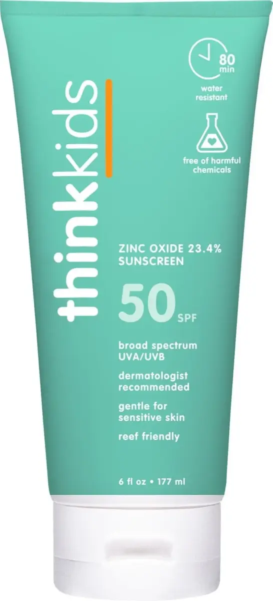 Thinkkids Kids Sunscreen SPF 50+ Mineral Formula 177ml (6 Fl Oz) | Water Resistant & Reef Safe - main product image
