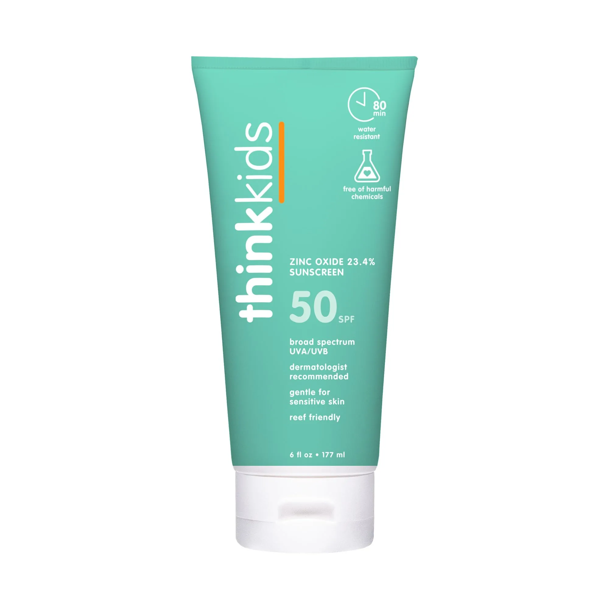 Thinkkids SPF 50+ Mineral Sunscreen, 6 Fl Oz | Natural Baby Mineral Sunscreen for Sensitive Skin - main product image