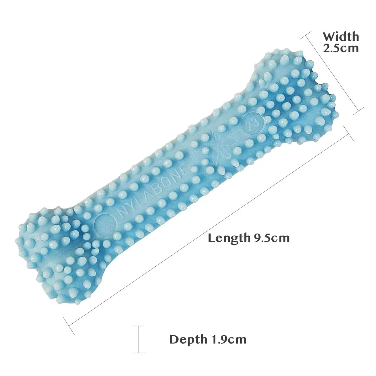 Nylabone Puppy Chew Blue Textured Teething Dog Bone X-Small | Soothes Gums & Cleans Teeth - view 3