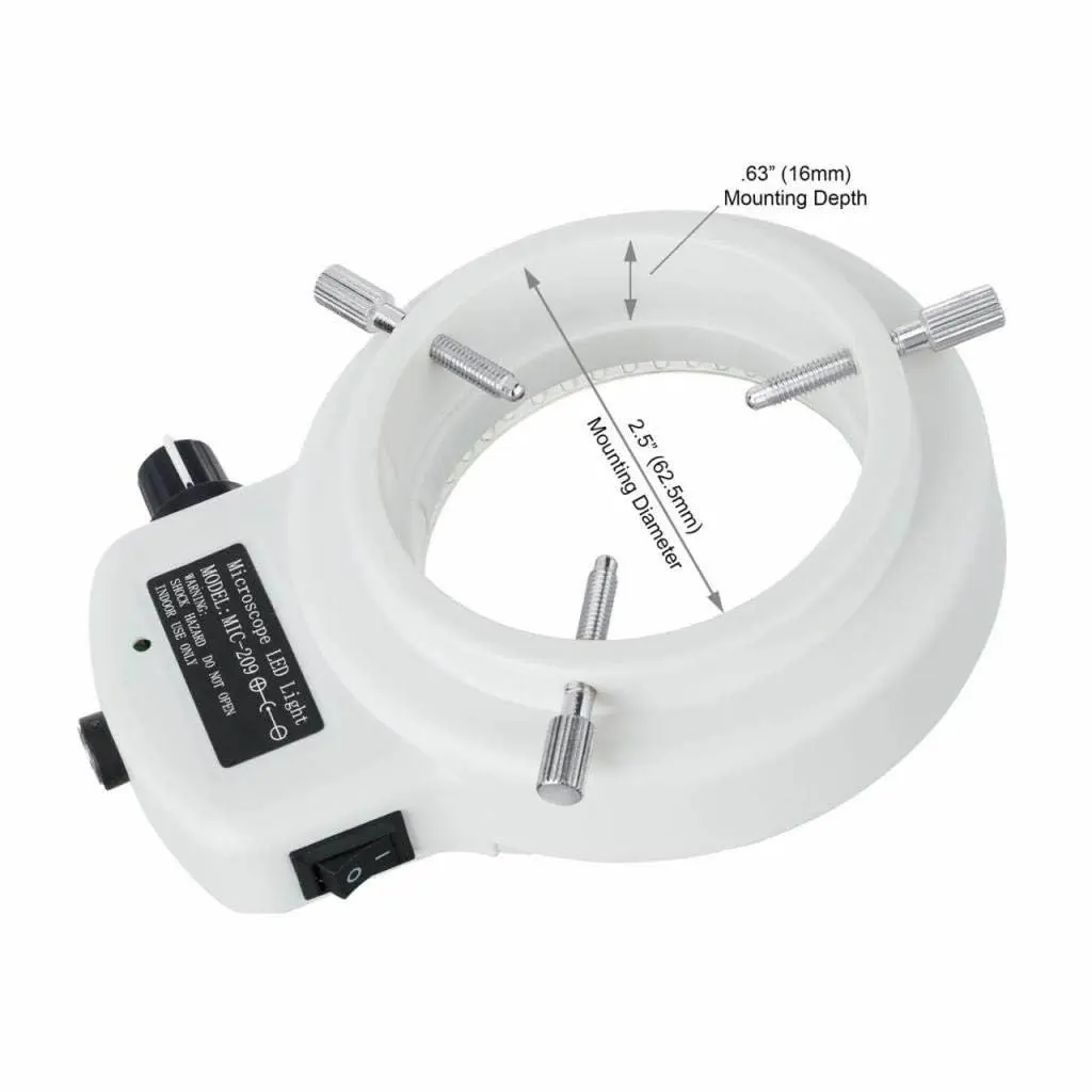 AmScope LED-144W-ZK 144 LED Ring Light Illuminator White | Adjustable Shadow-Free Illumination - view 2