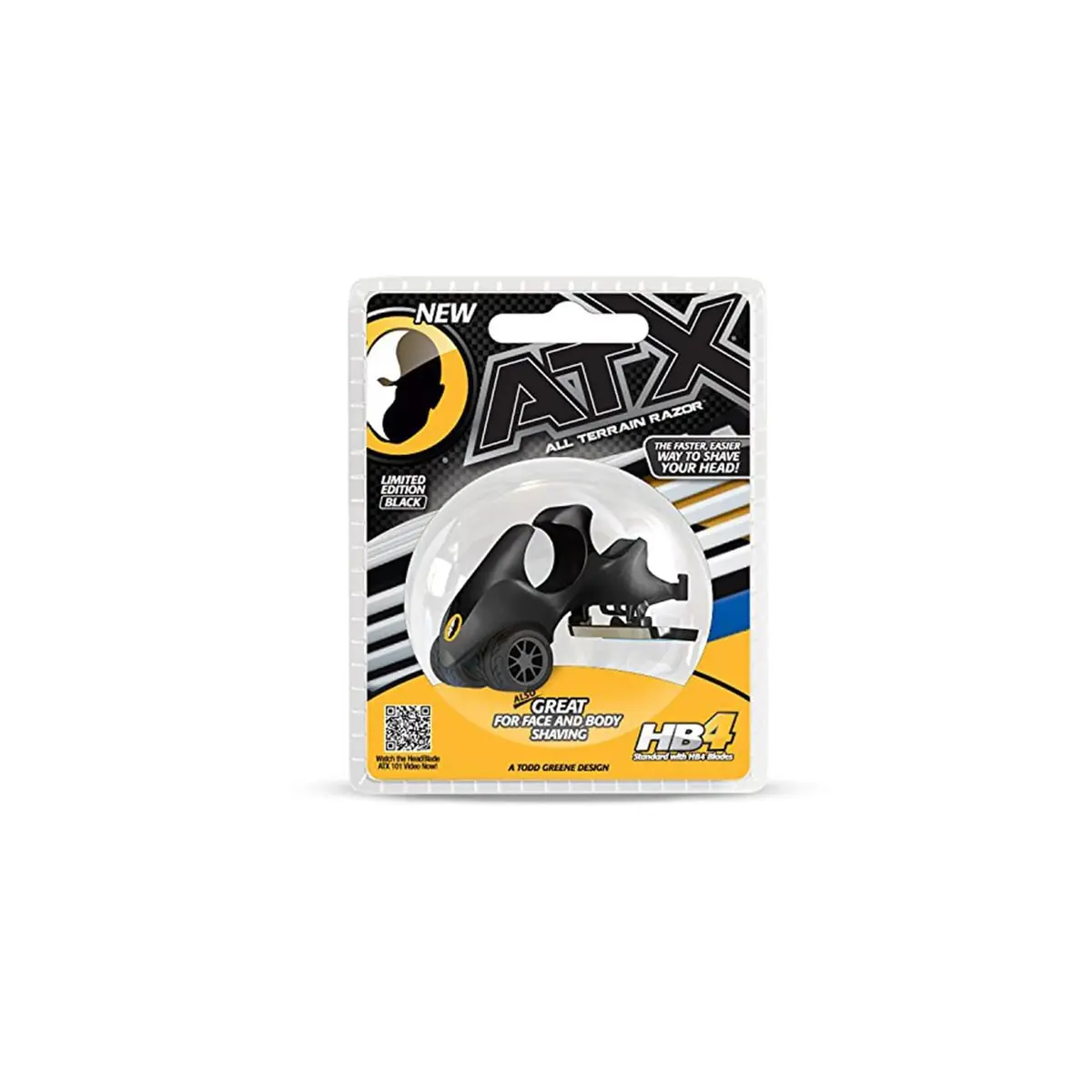 HeadBlade LE ATX Men's Head Shaving Razor - Black - Rigid Body with Multiblade Design and Non Slip Rubber Ring for Easy Reach, Close Shave - view 2