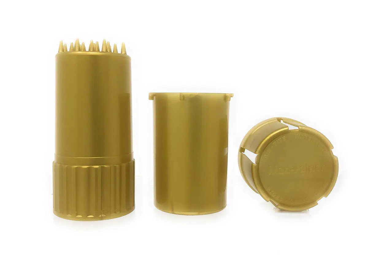MedTainer Gold Storage Container with Built-In Grinder - 4.5cm W x 9cm H (1.6" x 3.6") - view 2