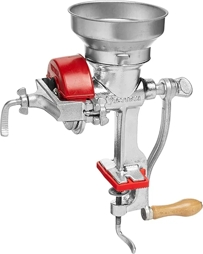 Victoria Manual Cast Iron Grain Mill 1200g with Low Hopper | Durable Hand-Crank Food Grinder - view 5
