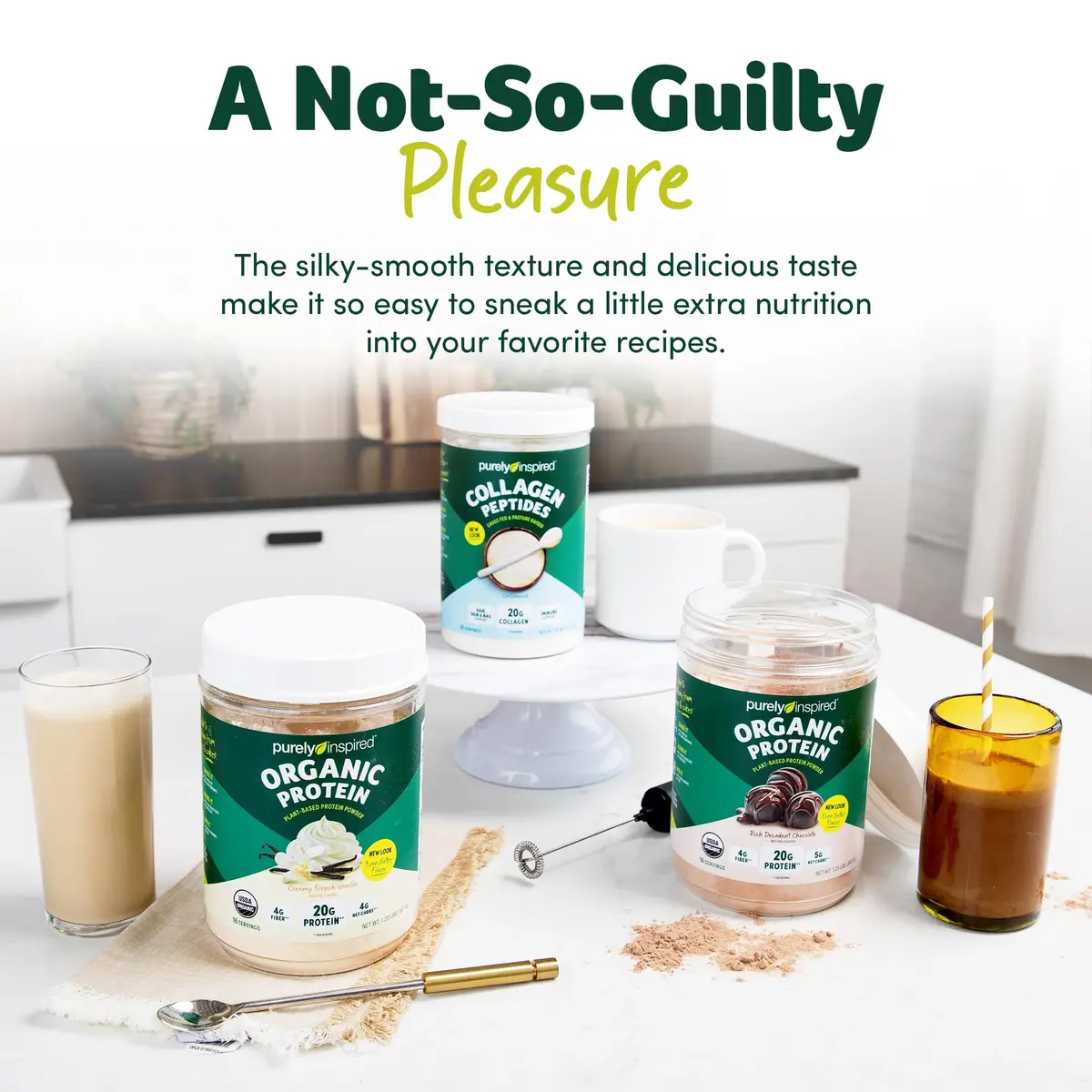 Purely Inspired Plant-Based Protein Powder, Creamy French Vanilla | 20g Vegan Organic Shake - view 3