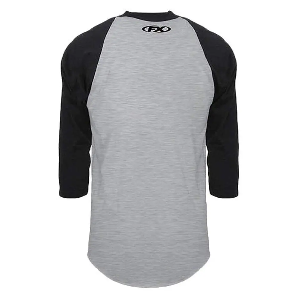 Factory Effex Yamaha Baseball Tee Shirt - Heather Gray/Black | Casual Raglan T-Shirt for Men - view 2