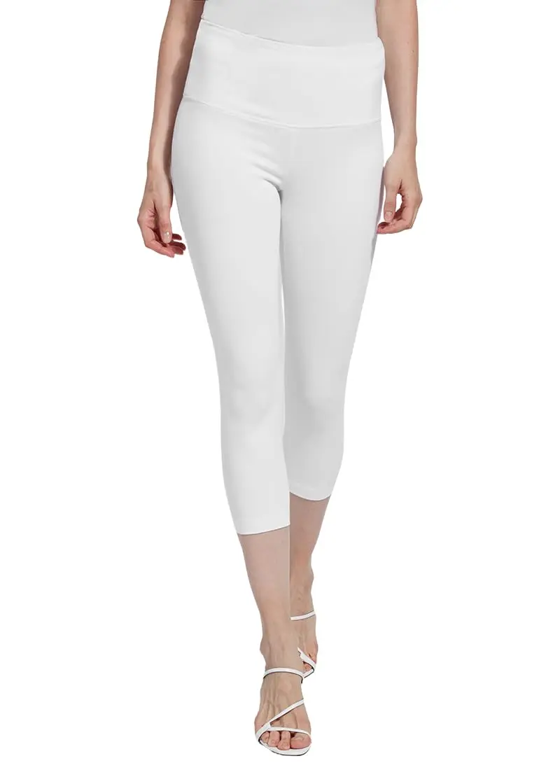 Lyssé Womens Denim Capri Legging Pants | High-Waist, White, X-Small US - main product image