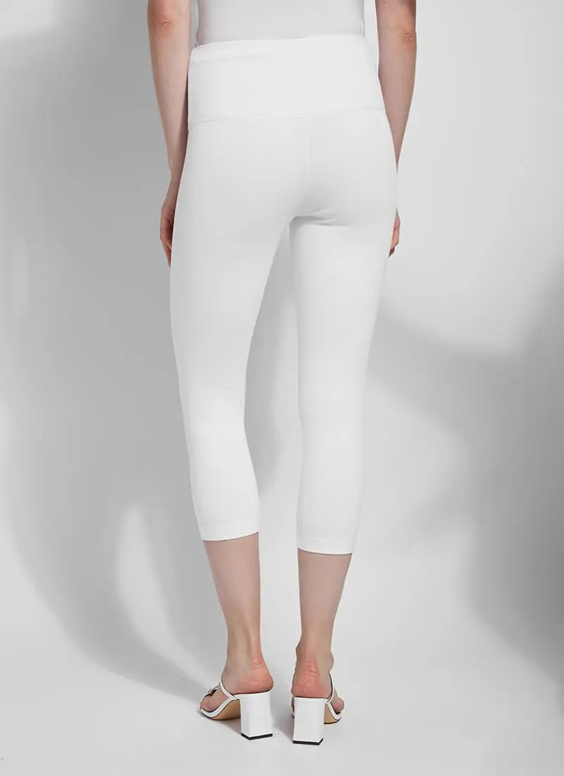 Lyssé Womens Denim Capri Legging Pants | High-Waist, White, X-Small US - view 2