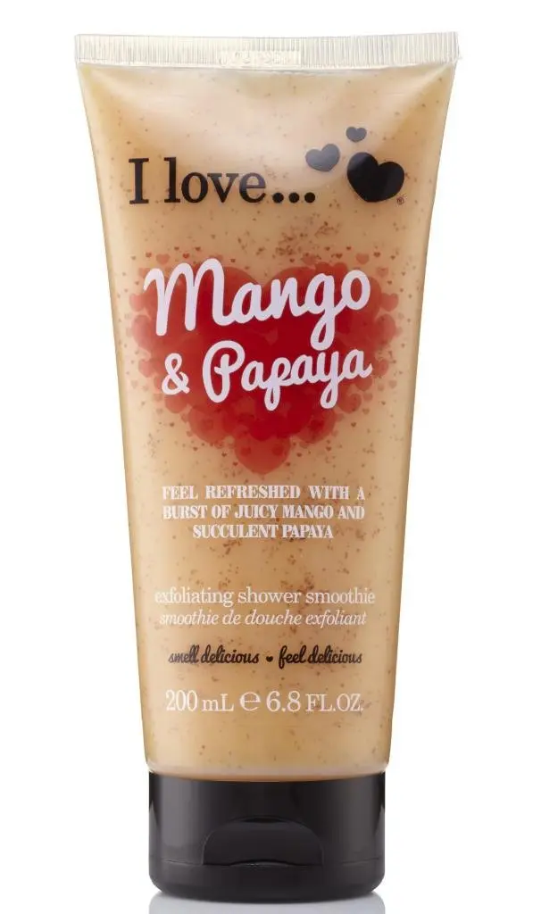 I LOVE Mango and Papaya Exfoliating Shower Smoothie 6.8 oz | Gentle Body Scrub & Wash with Tropical Mango Scent - main product image