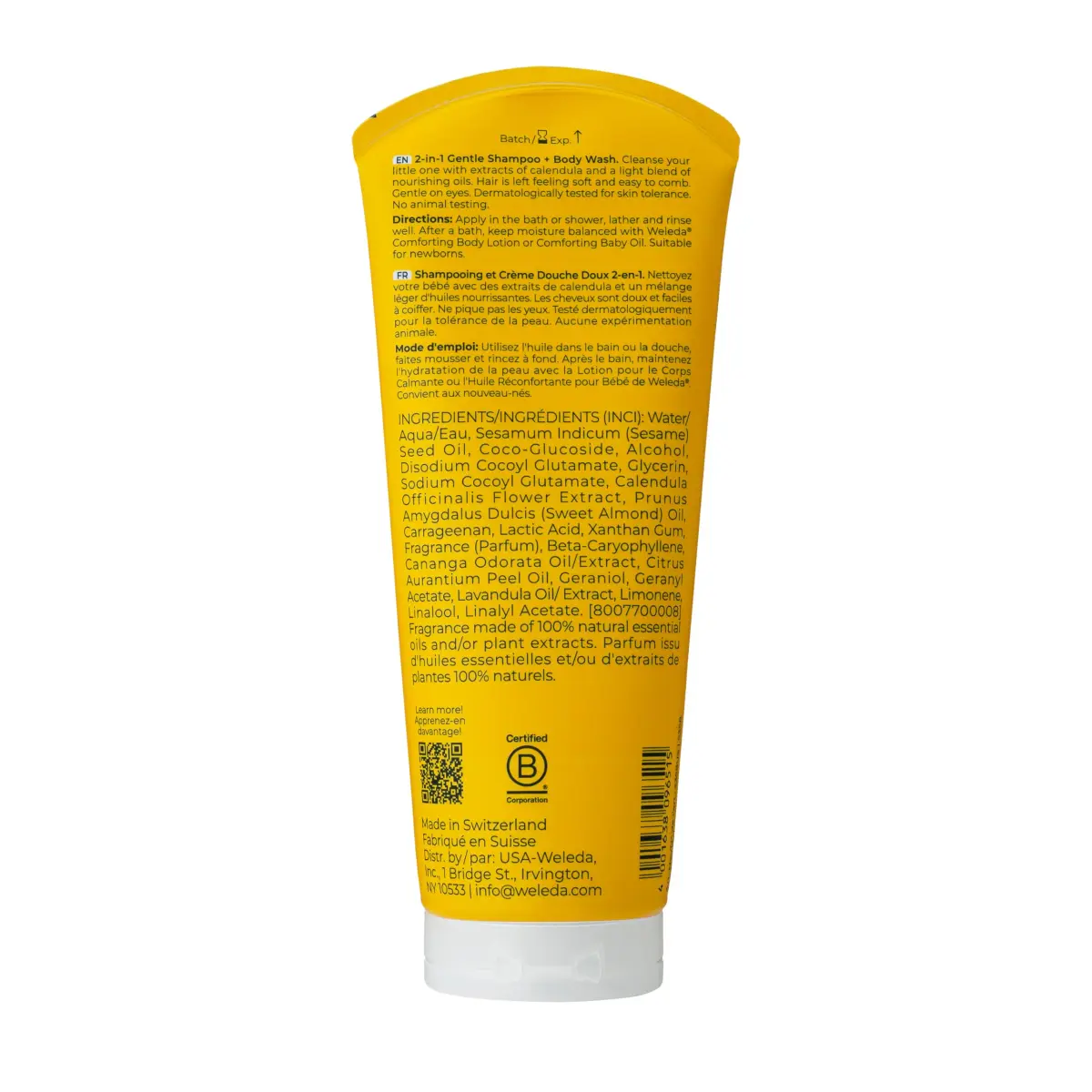 Weleda Baby Calendula 2-in-1 Gentle Shampoo and Body Wash 200ml (6.8 Fl Oz) | Tear-Free Cleanser for Sensitive Skin - view 6