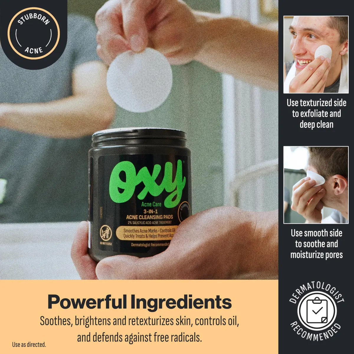 Oxy 3-IN-1 Acne Facial Cleansing Pads 90 Pads | Maximum Strength 2% Salicylic Acid for Acne - view 4
