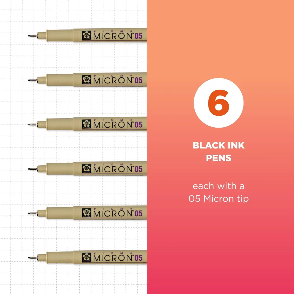 SAKURA Pigma Micron Fineliner Pens, Black, 0.45 mm | Precise, Waterproof & Archival (70-120 chars) - view 2