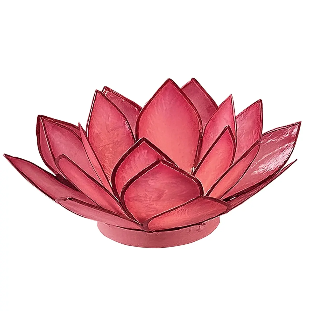 Om Gallery Capiz Shell Lotus Flower Decor Tealight Candle Holder for Serene Ambiance - Handmade Decorative Candle Holders for Meditation, Yoga, and Relaxation, Flamingo - main product image