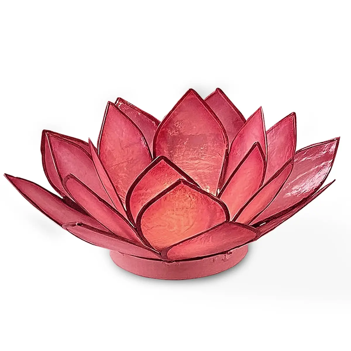 Om Gallery Capiz Shell Lotus Flower Decor Tealight Candle Holder for Serene Ambiance - Handmade Decorative Candle Holders for Meditation, Yoga, and Relaxation, Flamingo - view 2